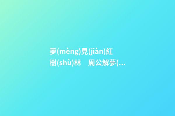 夢(mèng)見(jiàn)紅樹(shù)林　周公解夢(mèng)之夢(mèng)到紅樹(shù)林